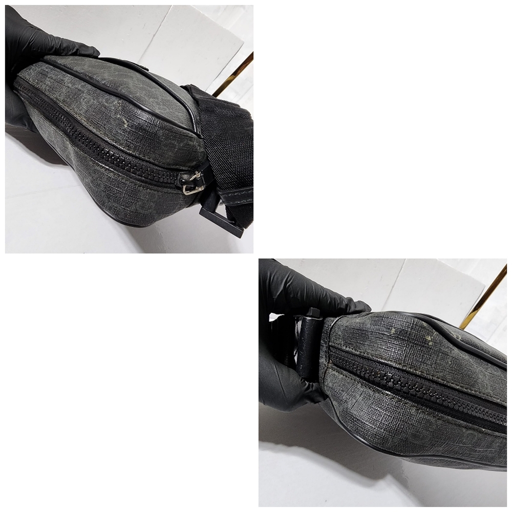 GUCCI GG Supreme Monogram Front Pocket Messenger Bag Black/Grey - Picture 14 of 16